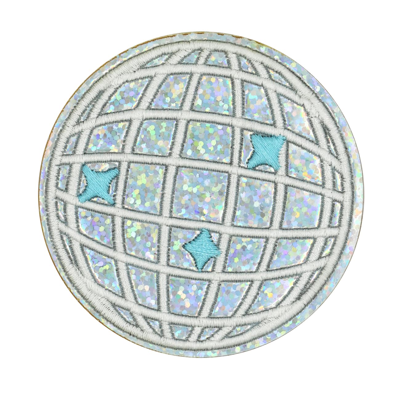 Iron-On &#x26; Adhesive Disco Ball Embroidered Patch by Make Market&#xAE;